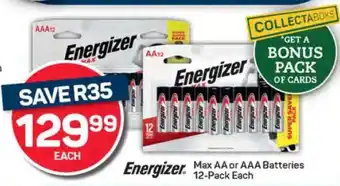 Pick n Pay Energizer Max AA or AAA Batteries offer