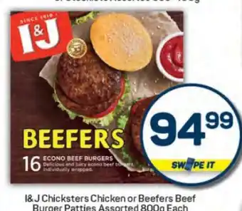 Pick n Pay I&J Beefer Econo Beef Burgers offer