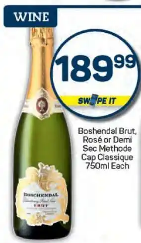Pick n Pay Boschendal Brut, Rosé or Demi Sec Methode Cap Classique offer