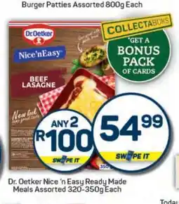Pick n Pay Dr Oetker Nice 'n Easy Ready Made Meals Assorted 320 - 350g Each offer