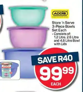 Pick n Pay Store 'n Serve 3-Piece Bowls Set Each offer