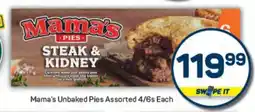 Pick n Pay Mama's Unbaked Pies Assorted 4/6s Each offer