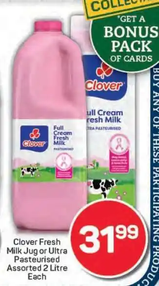 Pick n Pay Clover Fresh Milk Jug or Ultra Pasteurised offer