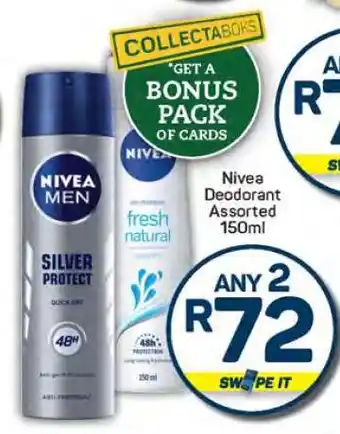 Pick n Pay Nivea Deodorant Assorted 150ml offer