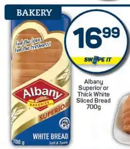 Pick n Pay Albany Superior or Thick White Sliced Bread 700g offer