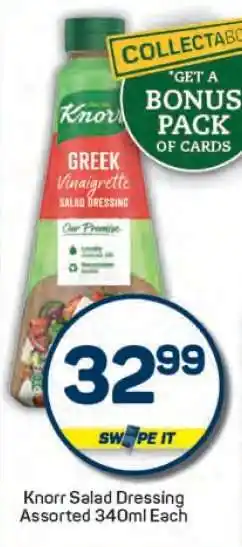 Pick n Pay Knorr Salad Dressing Assorted 340ml Each offer