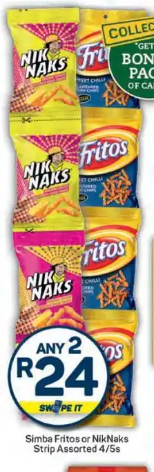 Pick n Pay Simba Fritos or NikNaks Strip Assorted 4/5s offer