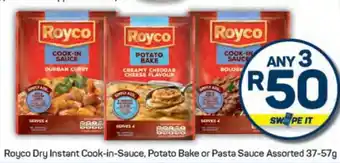 Pick n Pay Royco Dry Instant Cook-in-Sauce, Potato Bake or Pasta Sauce Assorted offer
