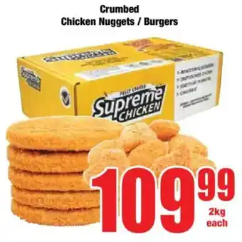 Boxer Crumbed Chicken Nuggets/ Burgers offer