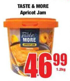 TASTE MORE Apricot Jam kg offer at Boxer