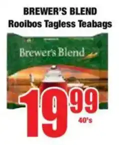 Boxer BREWER'S BLEND Rooibos Tagless Teabags offer