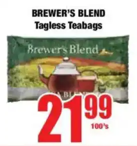 Boxer BREWER'S BLEND Tagless Teabags offer