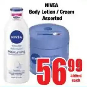 Boxer NIVEA Body Lotion/ Cream Assorted offer