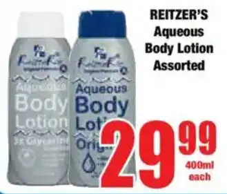 Boxer REITZER'S Aqueous Body Lotion Assorted offer
