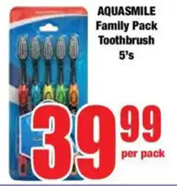 Boxer AQUASMILE Family Pack Toothbrush offer
