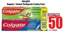 Boxer COLGATE Regular/ Herbal Toothpaste Family Pack offer
