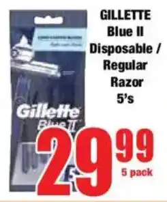 Boxer GILLETTE Blue II Disposable/ Regular Razor offer
