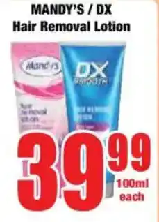 Boxer MANDY'S/ DX Hair Removal Lotion offer