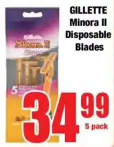 Boxer GILLETTE Minora II Disposable Blades offer