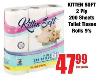 Boxer KITTEN SOFT 2 Ply 200 Sheets Toilet Tissue Rolls offer