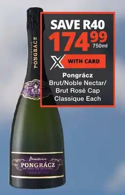 Liquor Shop Pongrácz Brut/ Noble Nectar/ Brut Rosé Cap Classique offer