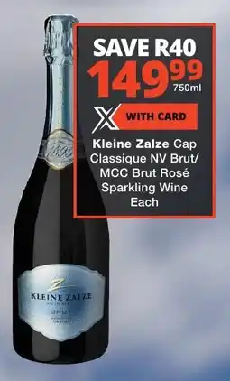 Liquor Shop Kleine Zalze Cap Classique NV Brut/ MCC Brut Rosé Sparkling Wine offer