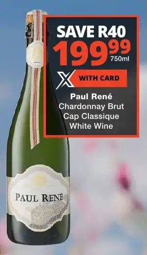 Paul René Chardonnay Brut Cap Classique White Wine