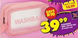 Shoprite Transparent small toiletry bag offer