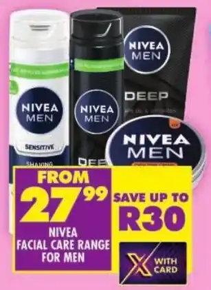 Nivea facial care range for men