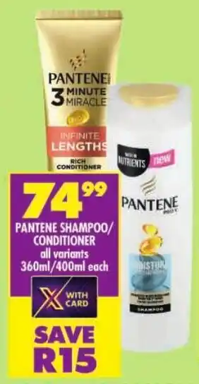 Shoprite Pantene shampoo/ conditioner offer