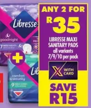 Shoprite Libresse maxi sanitary pads offer
