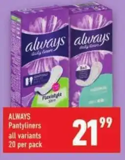 Shoprite ALWAYS Pantyliners offer