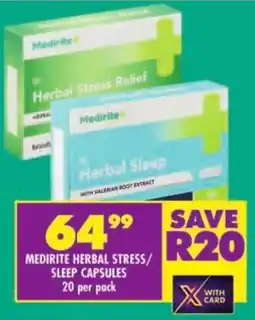 Shoprite Medirite herbal stress/ sleep capsules offer