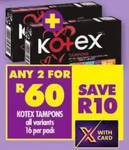 Shoprite Kotex tampons offer