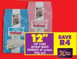 Shoprite Top score instant maize porridge offer