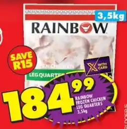 Shoprite Rainbow frozen chicken leg quarters offer