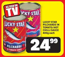 Usave Lucky star pilchards in tomato/ hot chilli sauce offer
