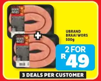 Ubrand braai wors