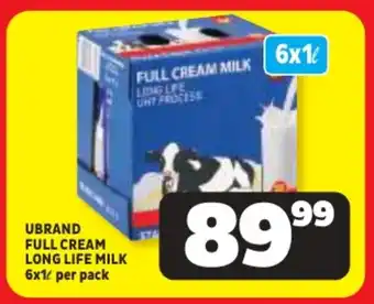Usave Ubrand full cream long life milk offer