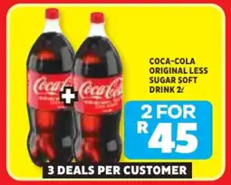 Usave Coca-cola original less sugar soft drink offer