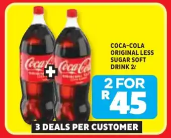 Usave Coca-cola original less sugar soft drink offer