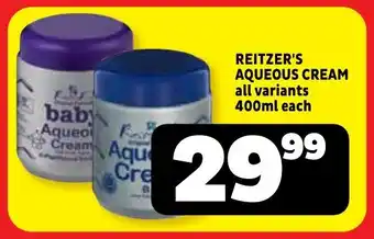 Usave Reitzer's aqueous cream offer