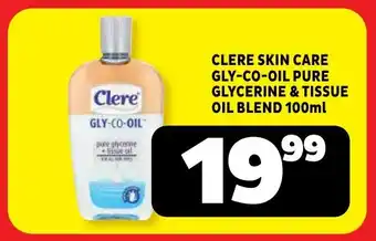 Usave Clere skin care gly-co-oil pure glycerine & tissue oil blend offer