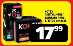 Usave Kotex pantyliners/ sanitary pads offer