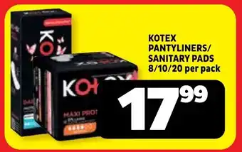 Usave Kotex pantyliners/ sanitary pads offer