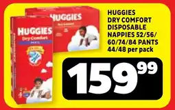 Usave Huggies dry comfort disposable nappies/ pants offer