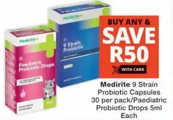 MediRite Medirite 9 Strain Probiotic Capsules/ Paediatric Probiotic Drops offer