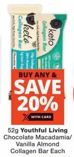 MediRite Youthful Living Chocolate Macadamia/ Vanilla Almond Collagen Bar offer