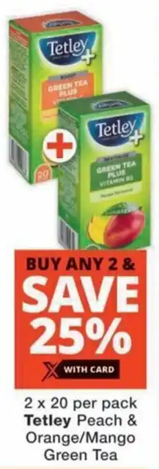 MediRite Tetley Peach & Orange/ Mango Green Tea offer