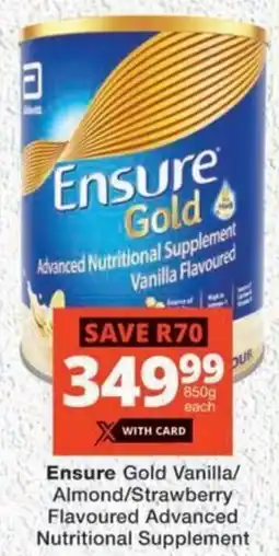 MediRite Ensure Gold Vanilla/ Almond/ Strawberry Flavoured Advanced Nutritional Supplement offer